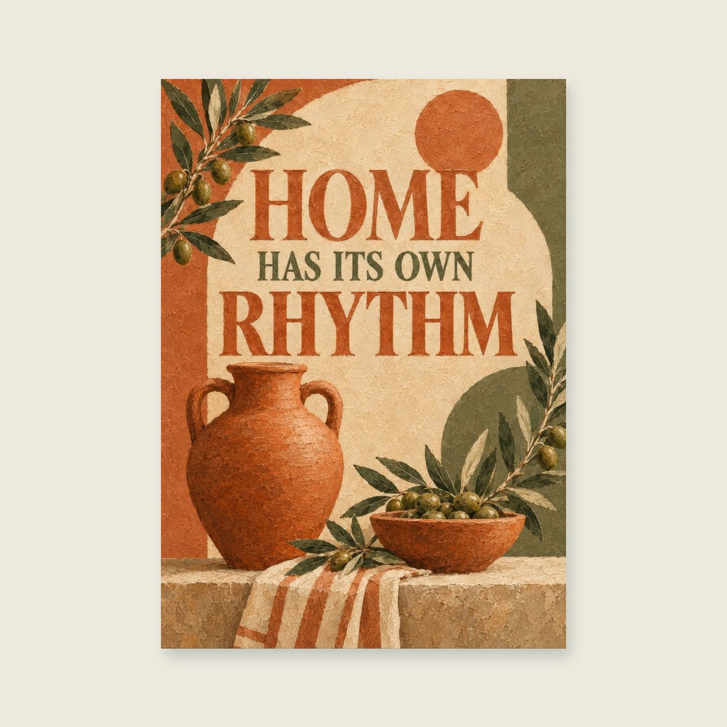 Home Has Its Own Rhythm — Sculptural still life painting living room art print