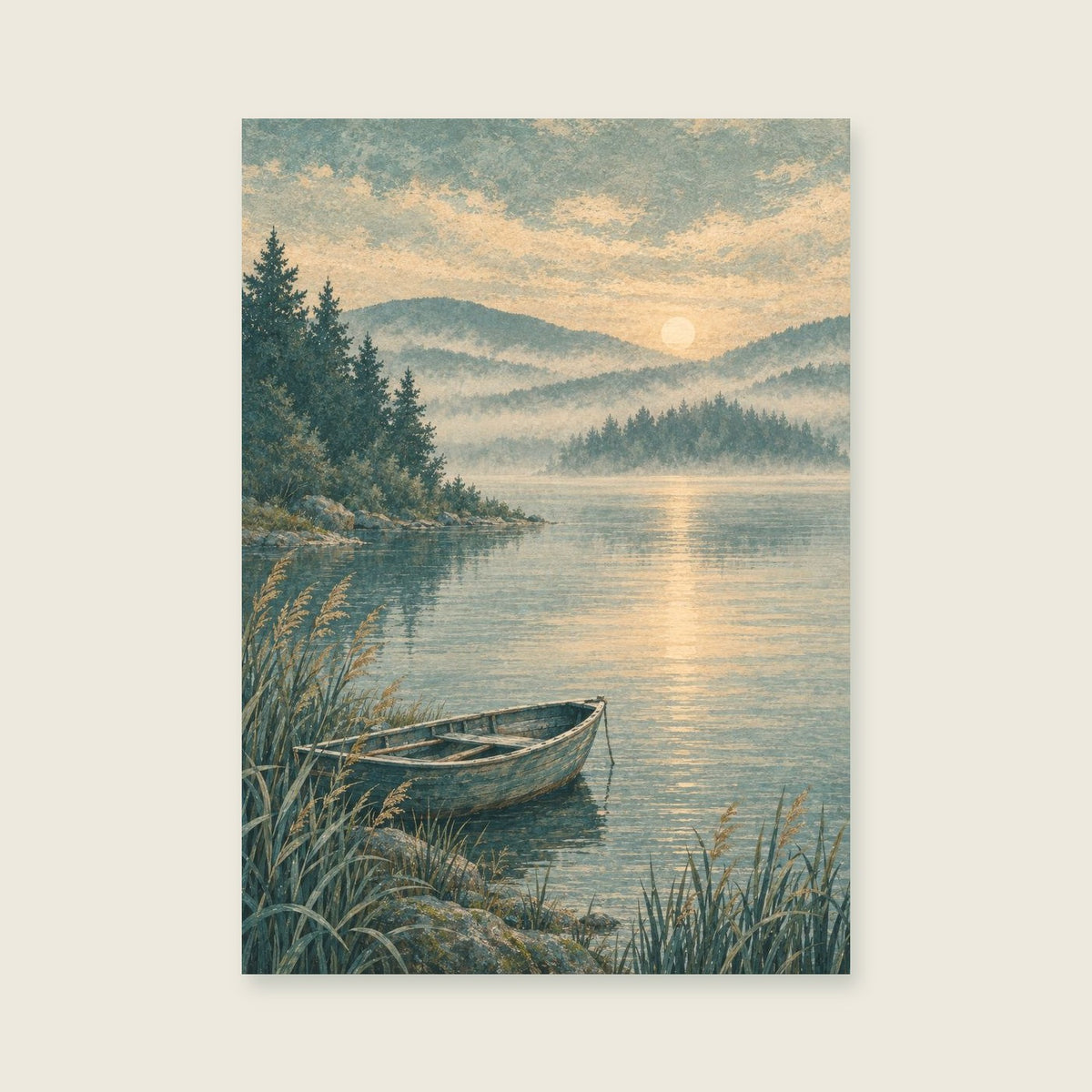 quiet shoreline — Atmospheric imaginary landscape living room art print
