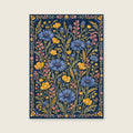 Cornflowers and buttercups — Dense decorative gouache living room art print