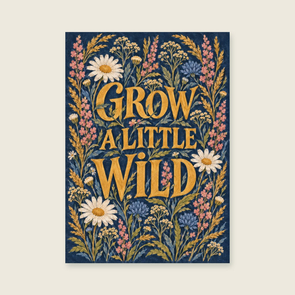 Grow A Little Wild — Dense decorative gouache living room art print