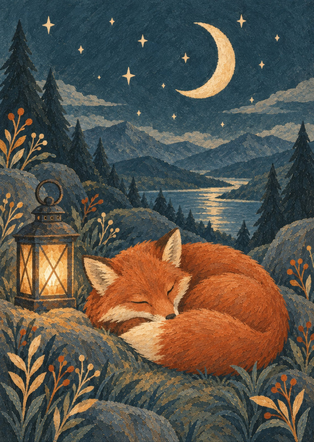 fox resting — artwork detail