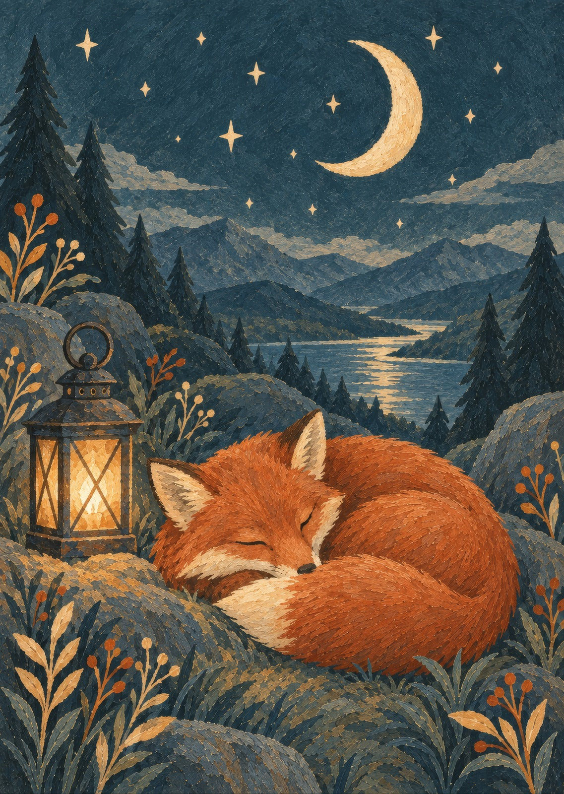 fox resting — artwork detail