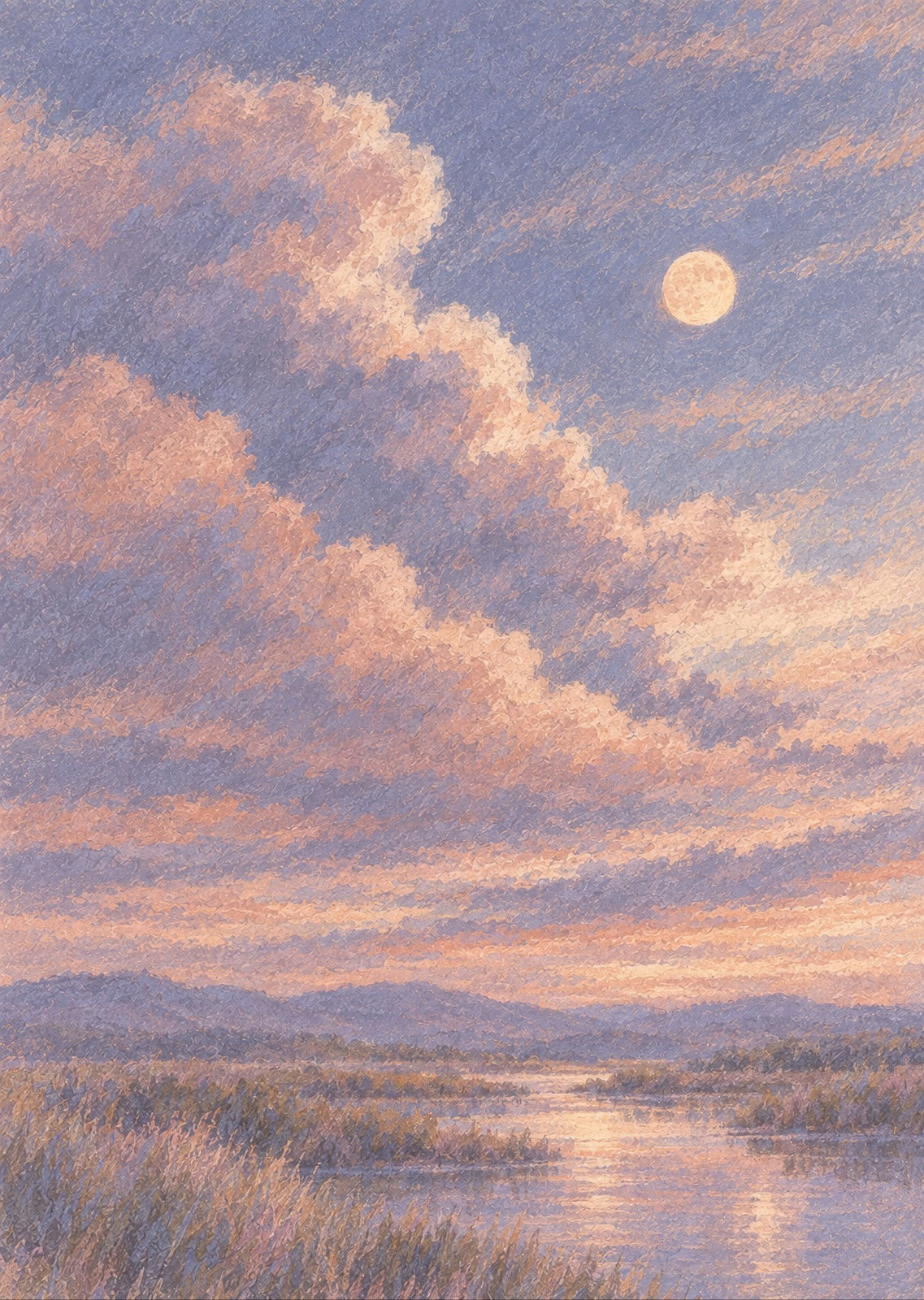 Lavender cloud shapes — artwork detail