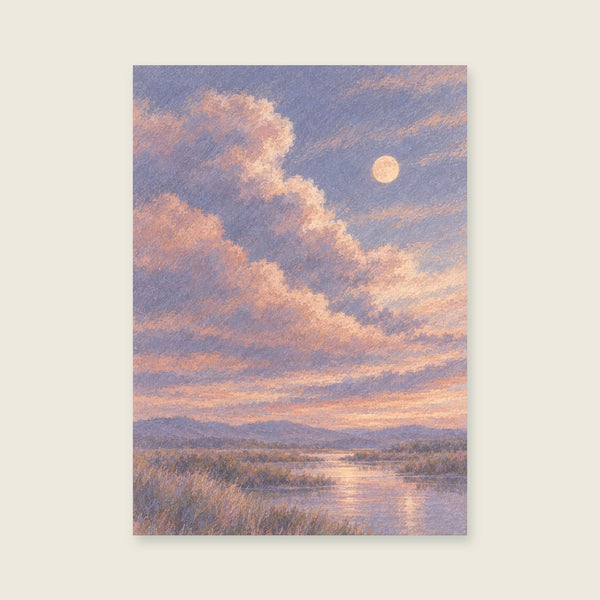 Lavender cloud shapes Art Print