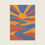 Soft orange arc — Textured paper abstraction bedroom art print
