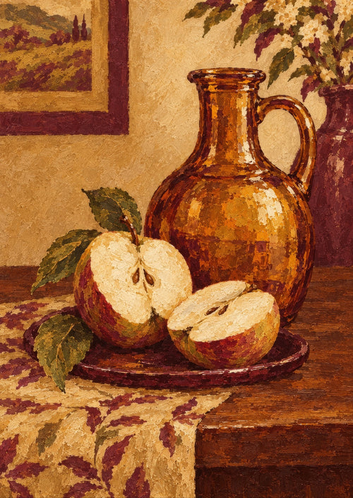 Apple halves — artwork detail