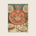 Large coral platter — Decorative ceramic illustration dining room art print