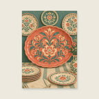 Large coral platter — Decorative ceramic illustration dining room art print