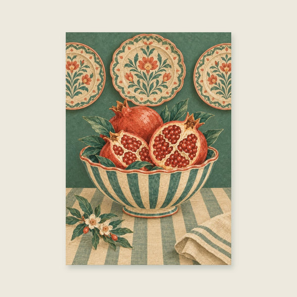 Blue striped bowl Art Print
