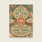 Set The Table For Good Things — Decorative ceramic illustration dining room art print