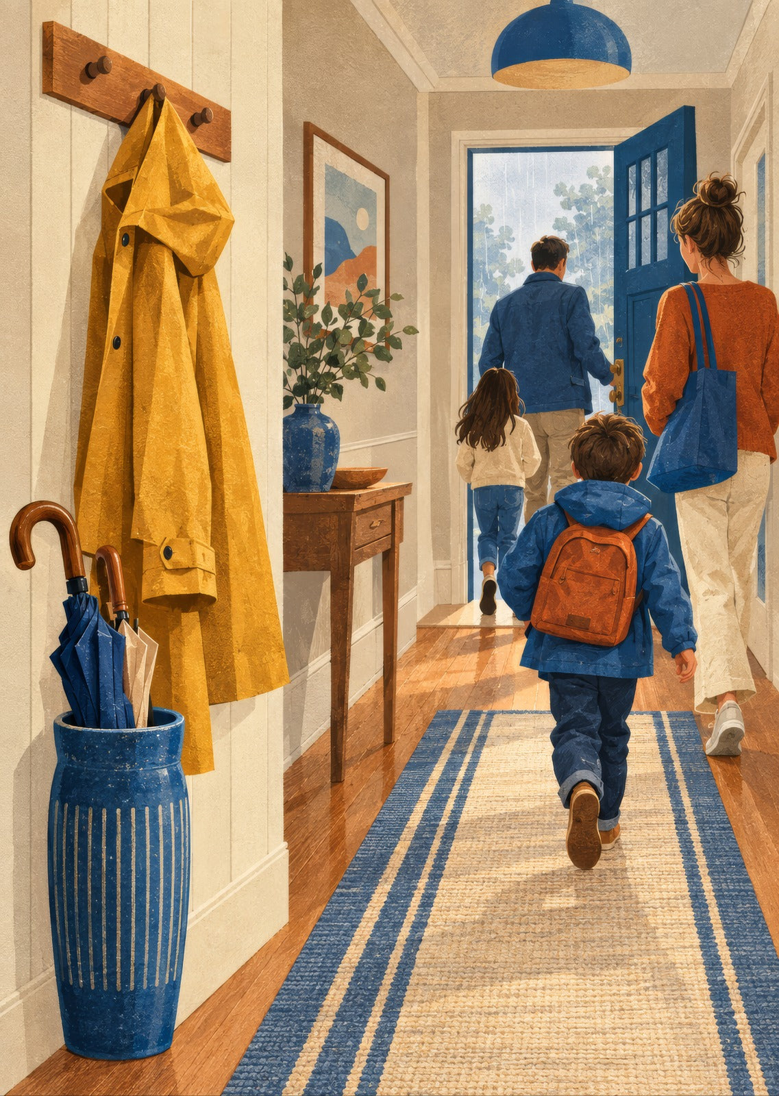 mustard raincoat — artwork detail