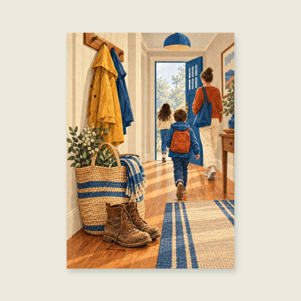 Woven market bag — Rich editorial illustration hallway art print