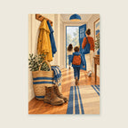 Woven market bag — Rich editorial illustration hallway art print