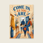 Come In As You Are — Rich editorial illustration hallway art print