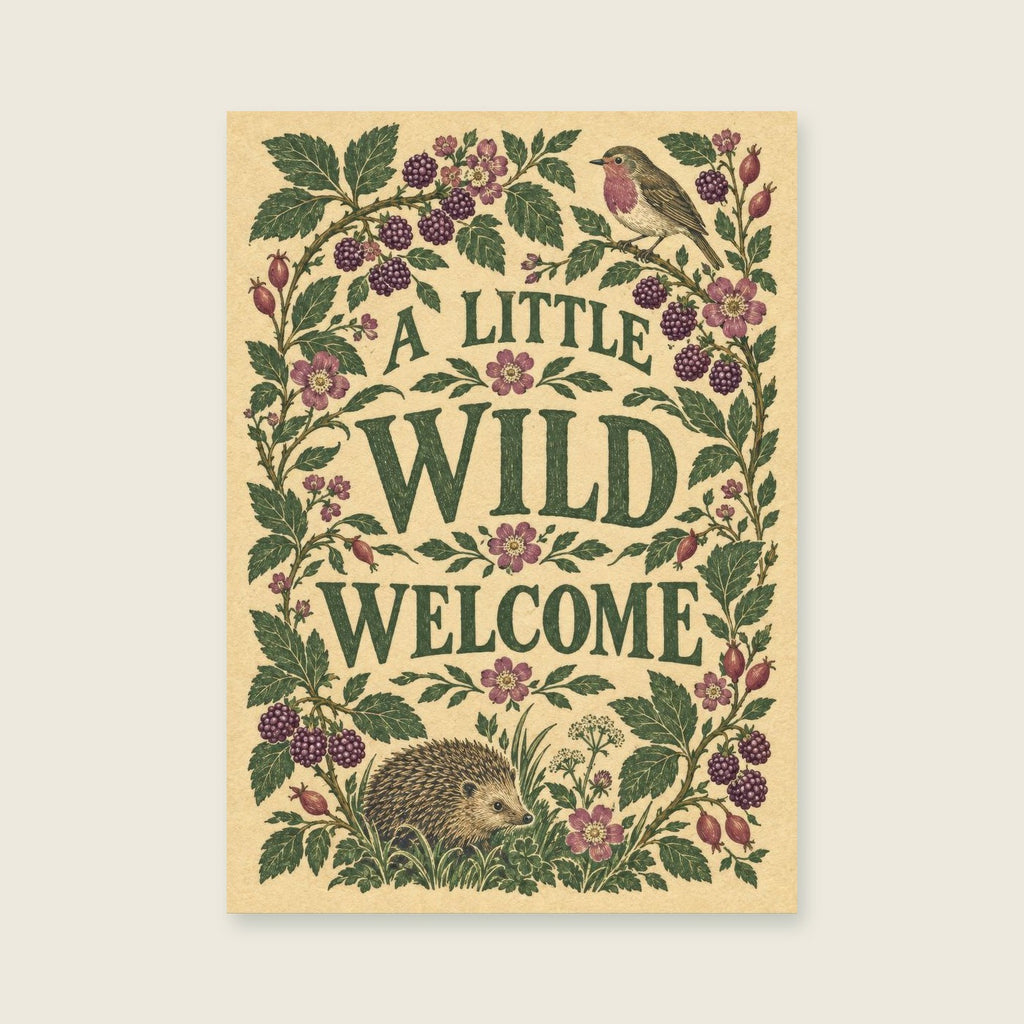 Little Wild Welcome — Botanical folk illustration hallway art print