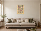 Make Yourself At Home — A2 artwork shown in a room with a natural wood frame; select a framed finish to include a frame