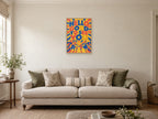Hello Good To See You — A2 artwork shown in a room with a natural wood frame; select a framed finish to include a frame