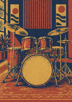 Stylised unbranded drum kit — artwork detail