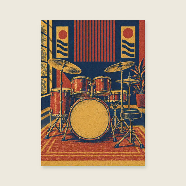 Cymbal and drum shapes Art Print