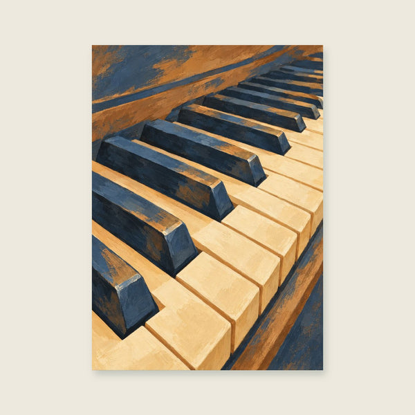 Close view of coherent alternating piano keys Art Print