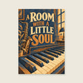 Room With A Little Soul — Rich jazz editorial gouache music art print