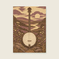 Unbranded banjo — Detailed original illustrative print music art print
