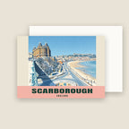 South Bay, Scarborough winter Christmas card with its envelope