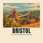 The printed design on the Clifton Suspension Bridge, Bristol tote, close up