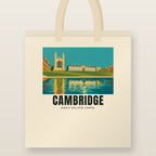 King's College Chapel, Cambridge Tote Bag: natural cotton tote printed with our drawing of King's College Chapel and the name CAMBRIDGE