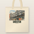 The Rows, Chester Tote Bag: natural cotton tote printed with our drawing of The Rows and the name CHESTER