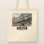 The Rows, Chester Tote Bag: natural cotton tote printed with our drawing of The Rows and the name CHESTER