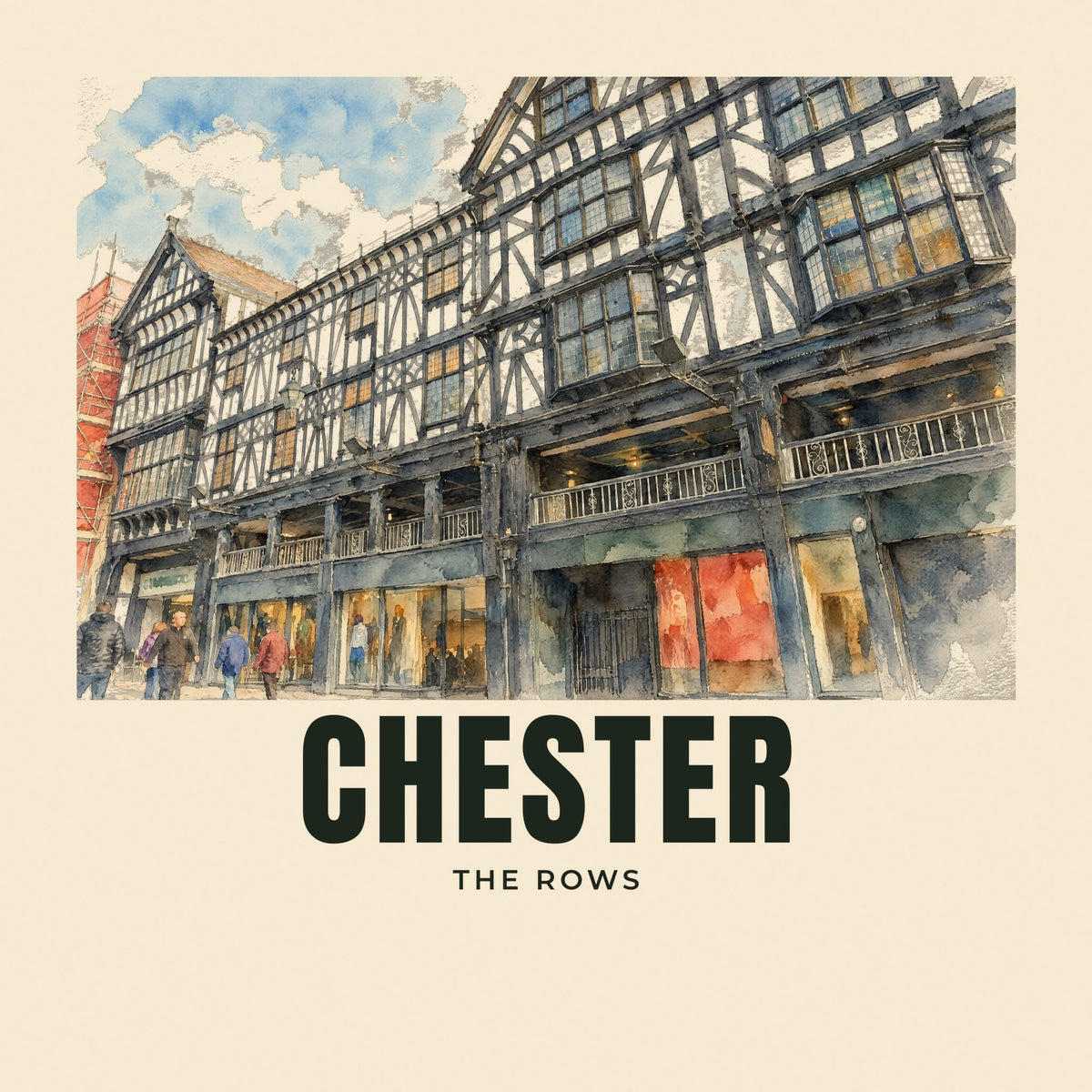 The printed design on the The Rows, Chester tote, close up