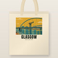 The Clyde Arc, Glasgow Tote Bag: natural cotton tote printed with our drawing of The Clyde Arc and the name GLASGOW