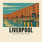 The printed design on the The Royal Albert Dock, Liverpool tote, close up