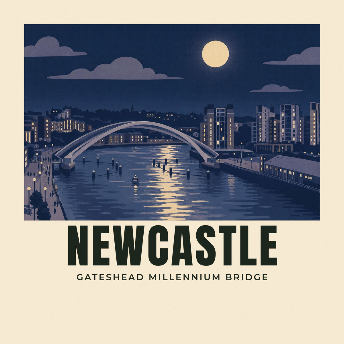 The printed design on the Gateshead Millennium Bridge, Newcastle tote, close up