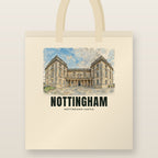 Nottingham Castle Tote Bag: natural cotton tote printed with our drawing of Nottingham Castle and the name NOTTINGHAM