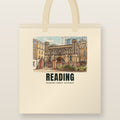 Reading Abbey Gateway Tote Bag: natural cotton tote printed with our drawing of Reading Abbey Gateway and the name READING