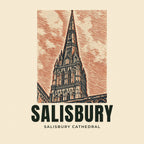 The printed design on the Salisbury Cathedral tote, close up