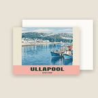 Ullapool Harbour winter Christmas card with its envelope