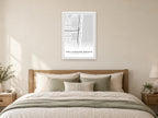 Hollywood Beach Downtown Street Map Poster at A1, as a poster, above a bed