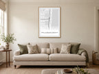 Hollywood Beach Downtown Street Map Poster at A1, in a natural wood frame, in a sitting room