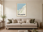 Holywood Street Map Poster at A1, in a natural wood frame, in a sitting room