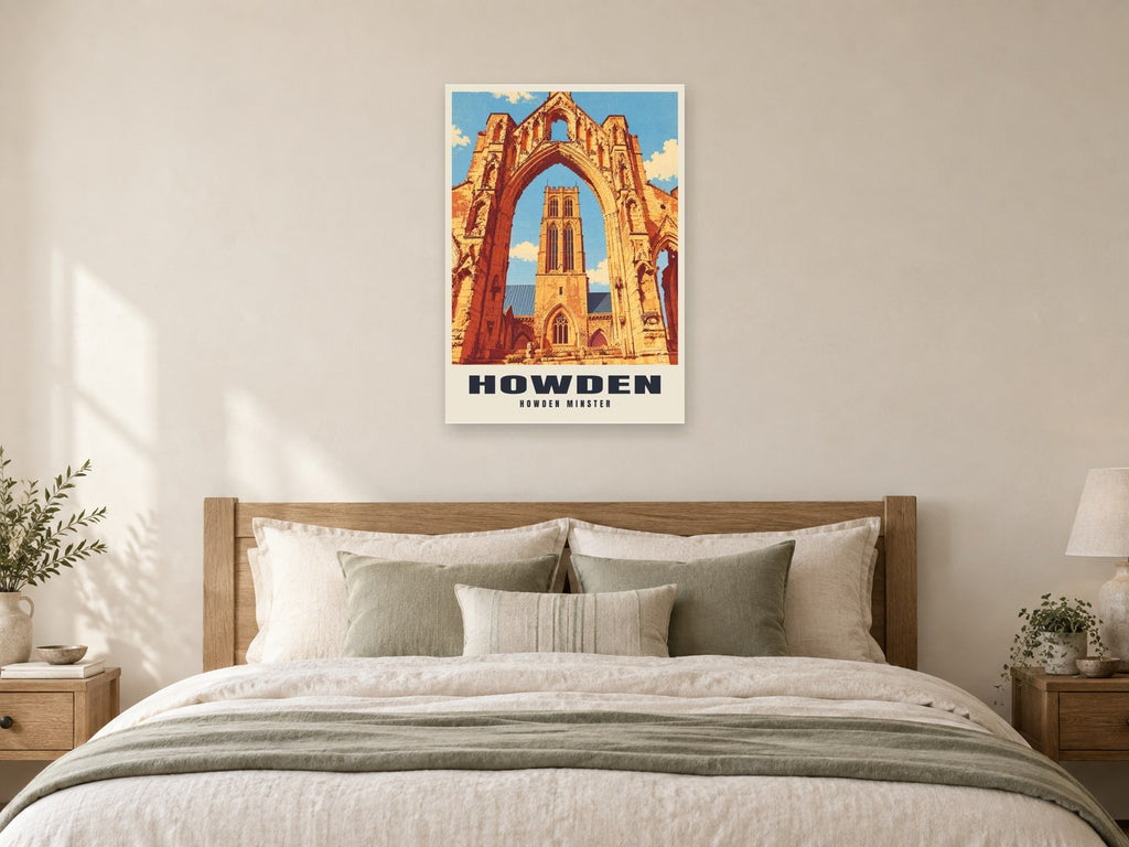 Howden Minster Poster at A1, as a poster, above a bed