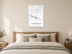 Ickenham Street Map Poster at A1, as a poster, above a bed