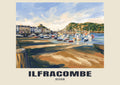Ilfracombe Gouache art print with ILFRACOMBE and DEVON name band