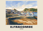 Ilfracombe Gouache art print with ILFRACOMBE and DEVON name band