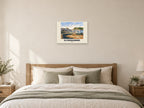 Ilfracombe named Gouache print at A2, as a poster, above a bed