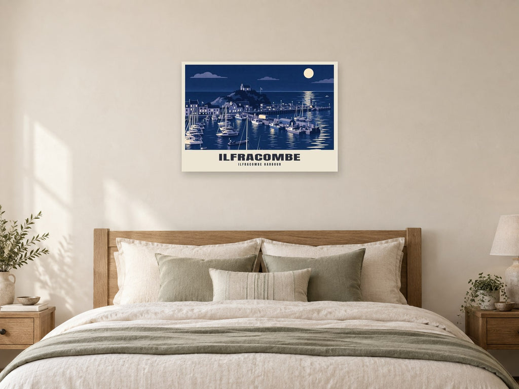 Ilfracombe harbour Poster at A1, as a poster, above a bed