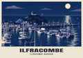 Ilfracombe Harbour poster in the Moonlit style