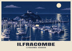 Ilfracombe Harbour poster in the Moonlit style